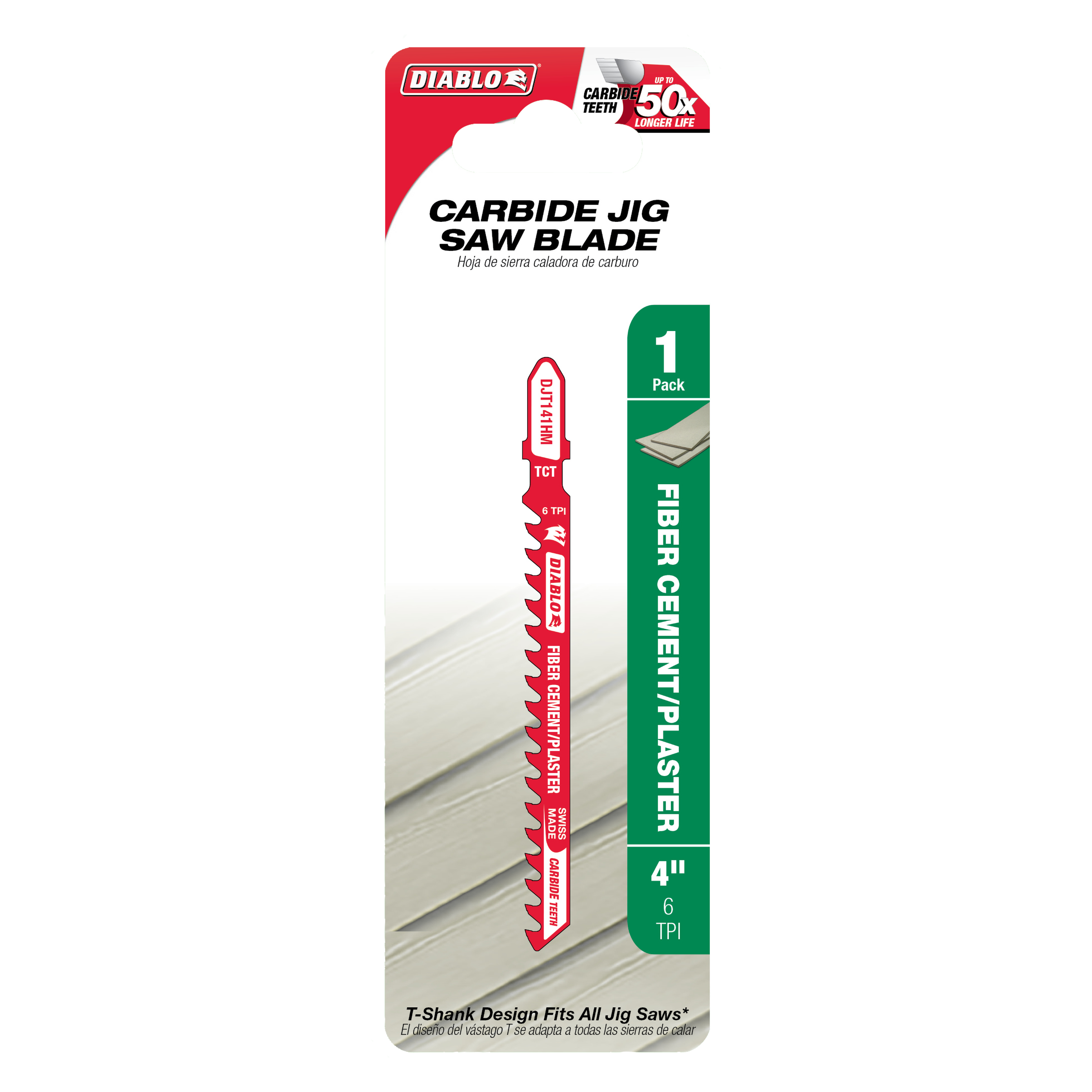 Diablo DJT141HM 4" 6TPI Carbide Jig Saw Blade for Fiber Cement & Plaster