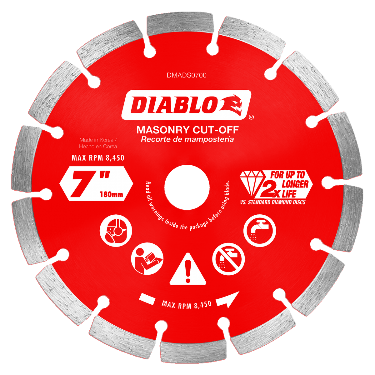 Diablo DMADS0700 7" Diamond Segmented Masonry Cut-Off Blade