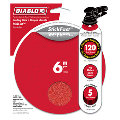 Diablo DCD060120P05G 6" 120-Grit StickFast™ ROS Sanding Discs (5-Pack)