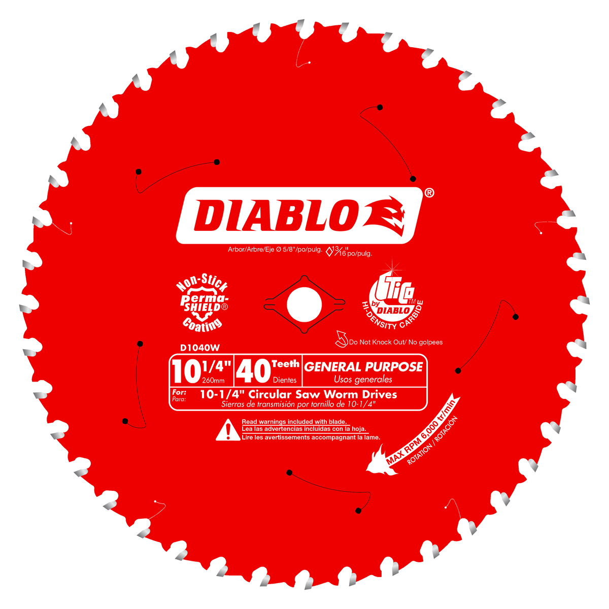 Diablo D1040W 10-1/4" x 40-Teeth General Purpose Beam Saw Blade for Wood