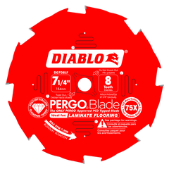 Diablo D0708LF 7-1/4" x 8-Teeth PERGO®Blade Saw Blade for Laminate and Wood Flooring