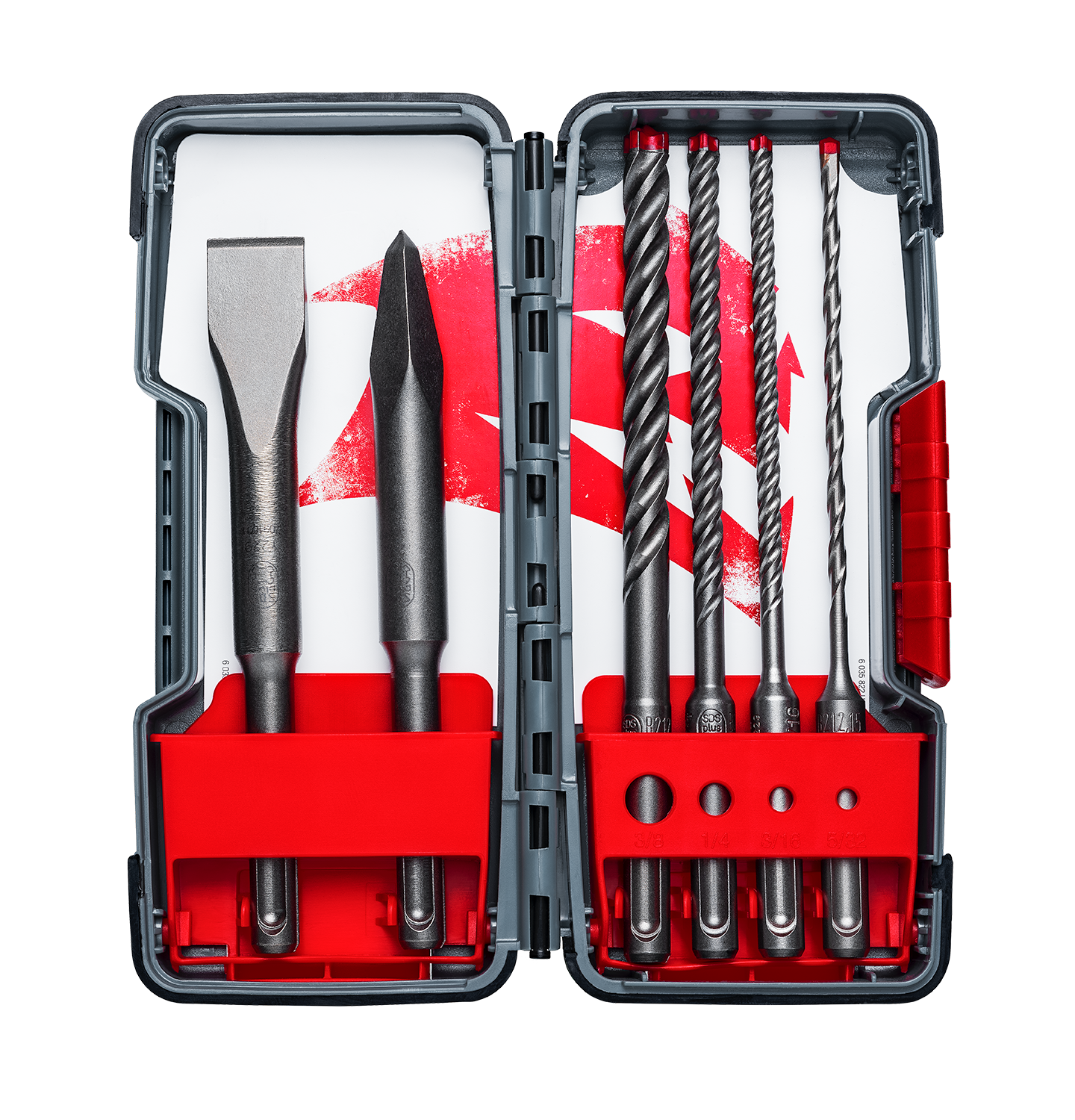 Diablo DMAPL9930-S6 6pc SDS-Plus Rebar Demon™ 4-Cutter Full Carbide Head Hammer Drill Bit & Chisel Set (6-Piece)