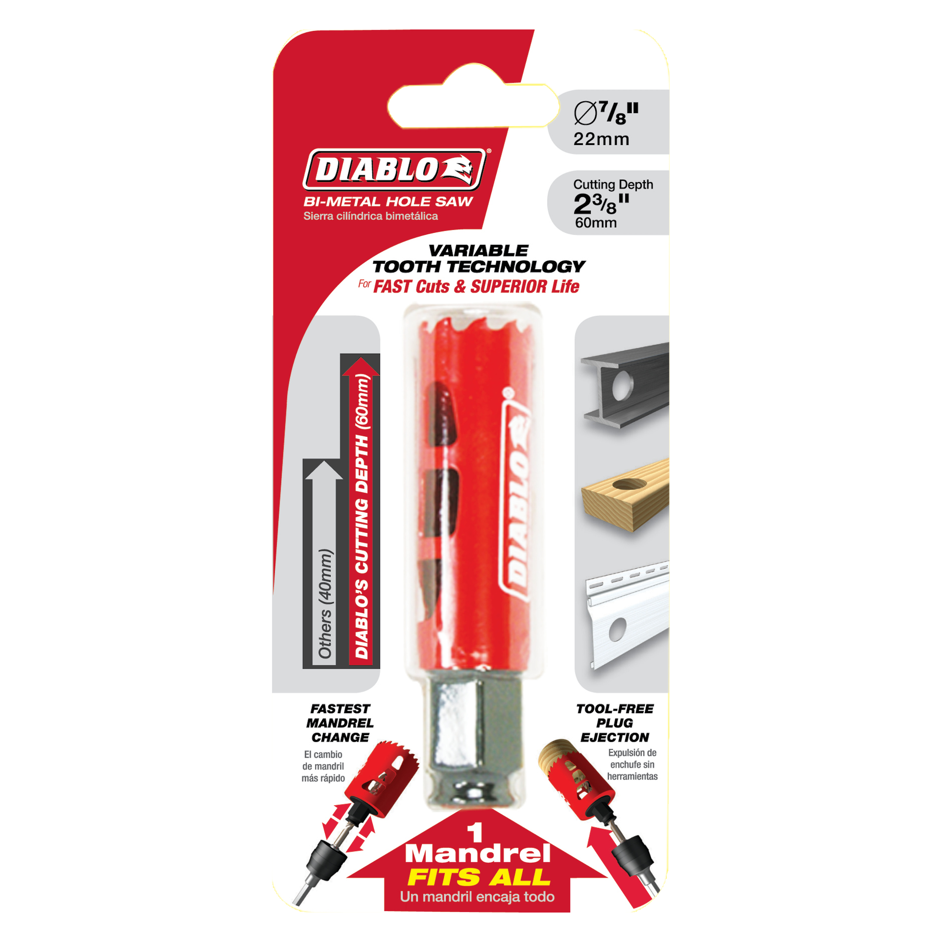 Diablo DHS0875 7/8" Bi-Metal Hole Saw