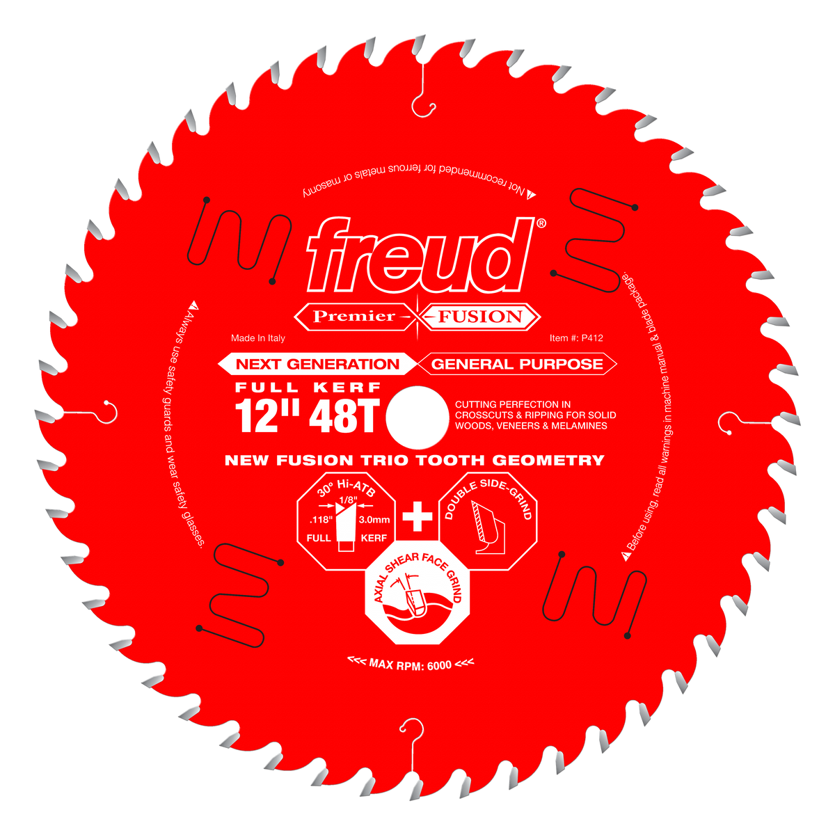 Freud P412 12" Next Generation Premier Fusion General Purpose Blade