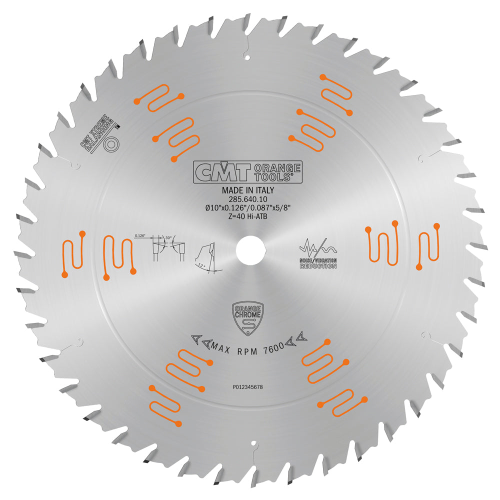 CMT 285.640.10 HEAVY-DUTY GENERAL PURPOSE 10”x0.126”/0.087”x5/8” T=40 Hi-ATB