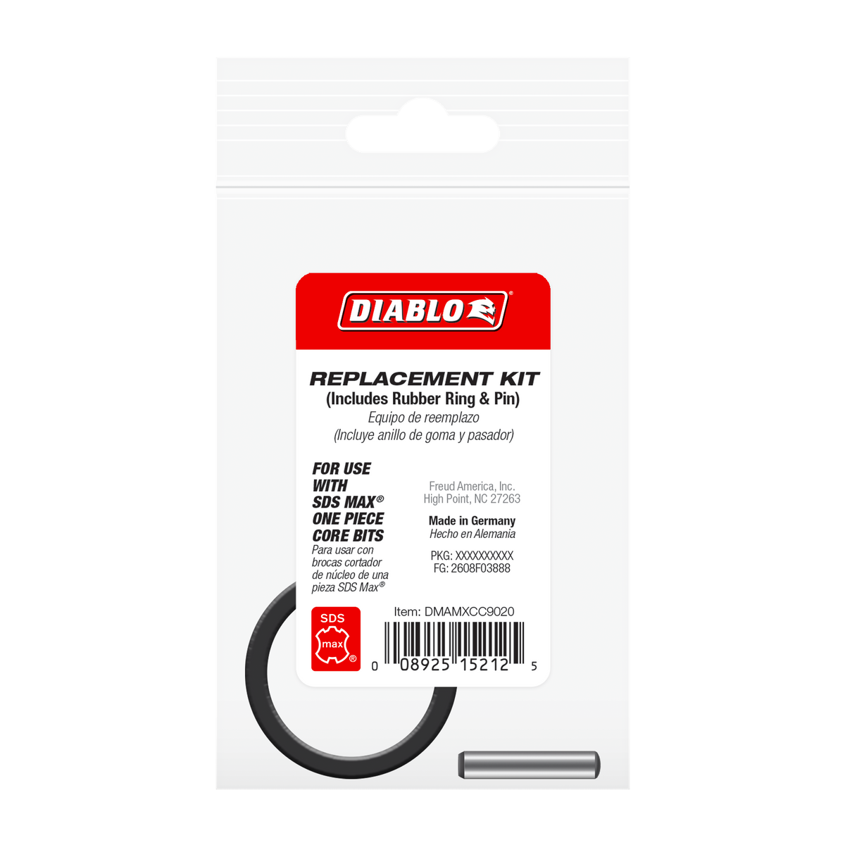 Diablo DMAMXCC9020 SDS-Max Core Cutter Rubber Ring and Pin