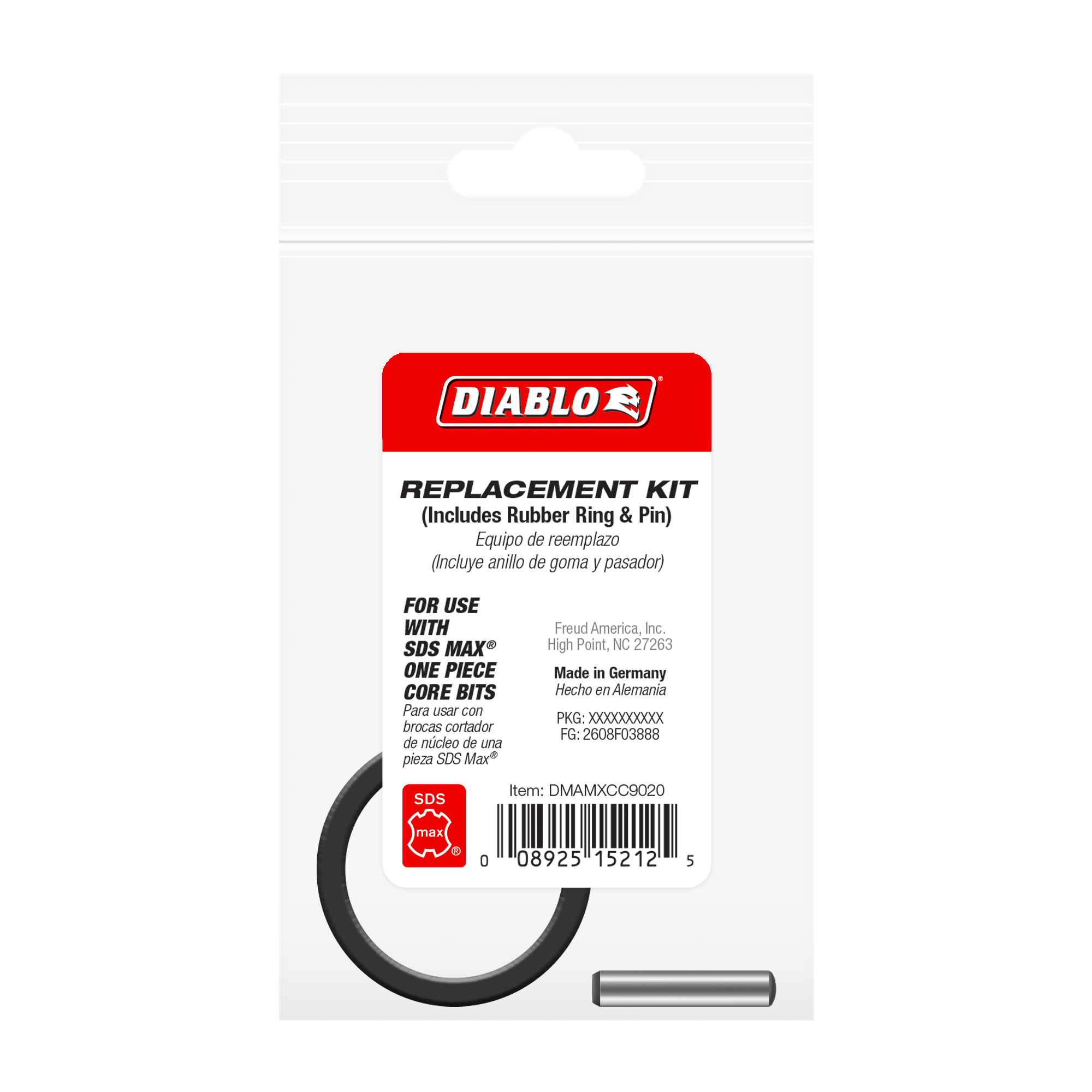 Diablo DMAMXCC9020 SDS-Max Core Cutter Rubber Ring and Pin