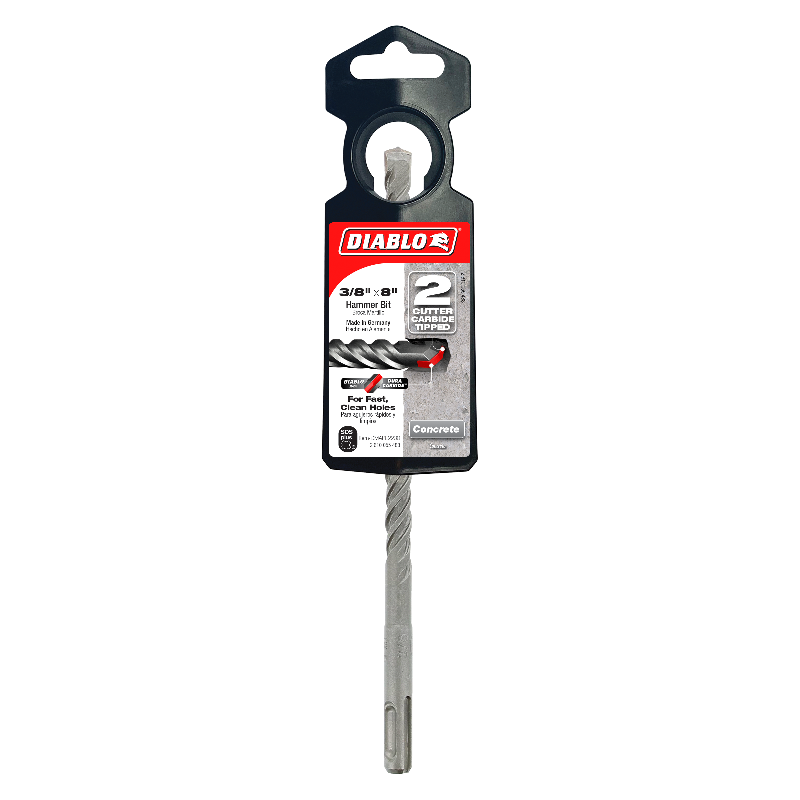 Diablo DMAPL2230 3/8" x 6" x 8" SDS-Plus 2-Cutter Carbide-Tipped Hammer Drill Bit