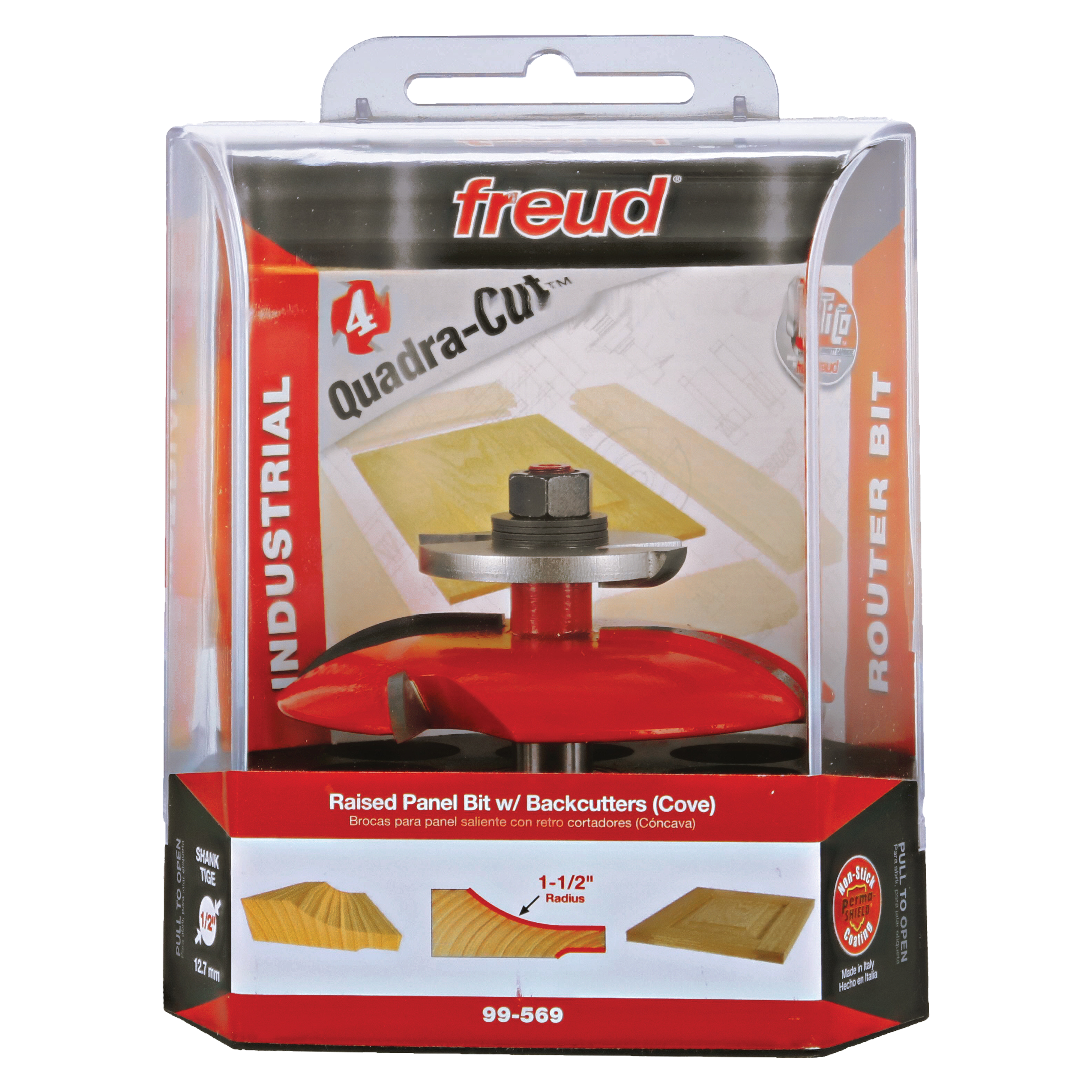 Freud 99-569 3-1/2" (Dia.) Raised Panel Bit w/Backcutters (Quadra-Cut)