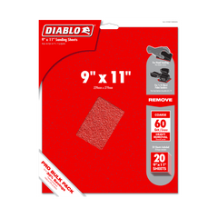 Diablo DCS911060S20G 9" x 11" 60-Grit Sanding Sheets (20-Pack)