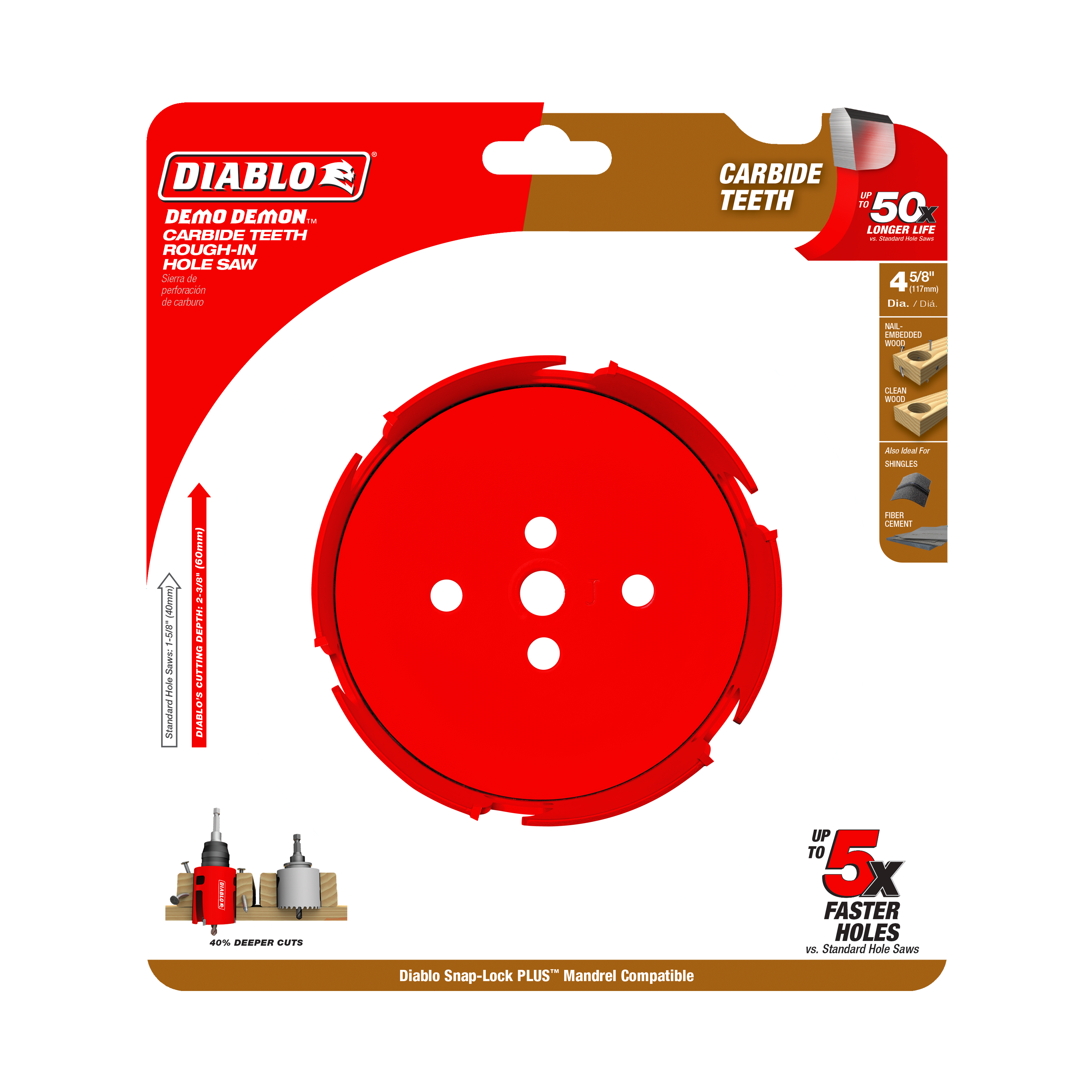 Diablo DHS4625CTR Diablo 4-5/8" Demo Demon™ Carbide Teeth Rough-In Hole Saw