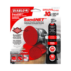 Diablo DND060180H10I 6" 180-Grit SandNET™ Sanding Discs with Connection Pad (10-Pack)