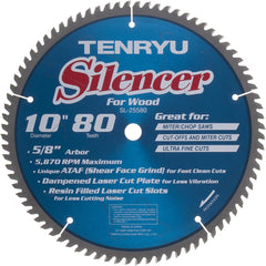 Tenryu SL-25580 Silencer Saw Blade, 10" Dia, 80T, 0.091" Kerf, 5/8" Arbor