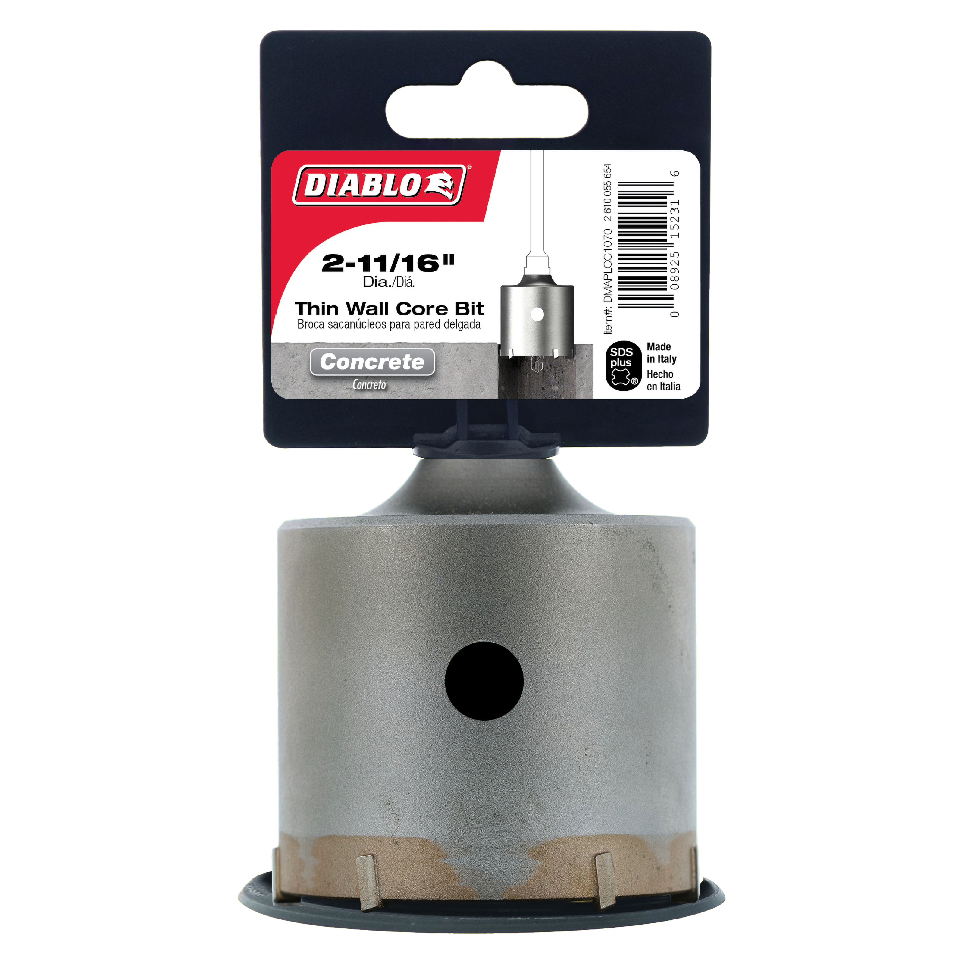 Diablo DMAPLCC1070 2-11/16" SDS-Plus Carbide Tipped Thin Wall Core Bit