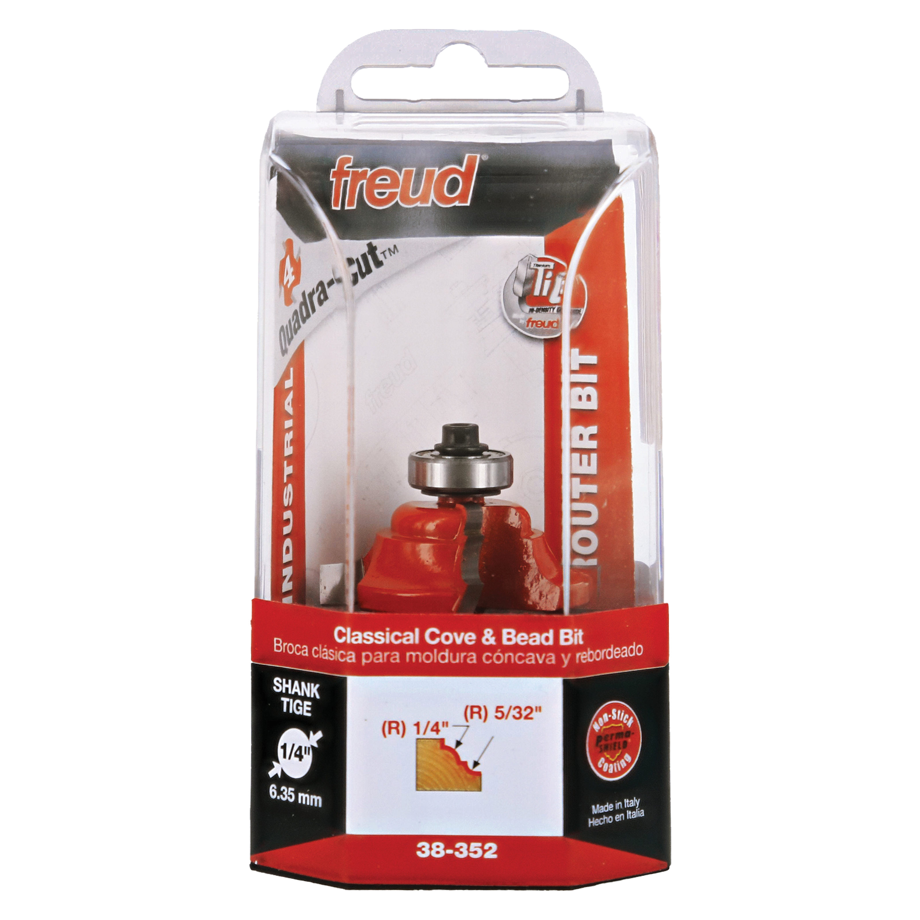 Freud 38-352 1-1/2" (Dia.) Classical Cove & Bead Bit (Quadra-Cut)