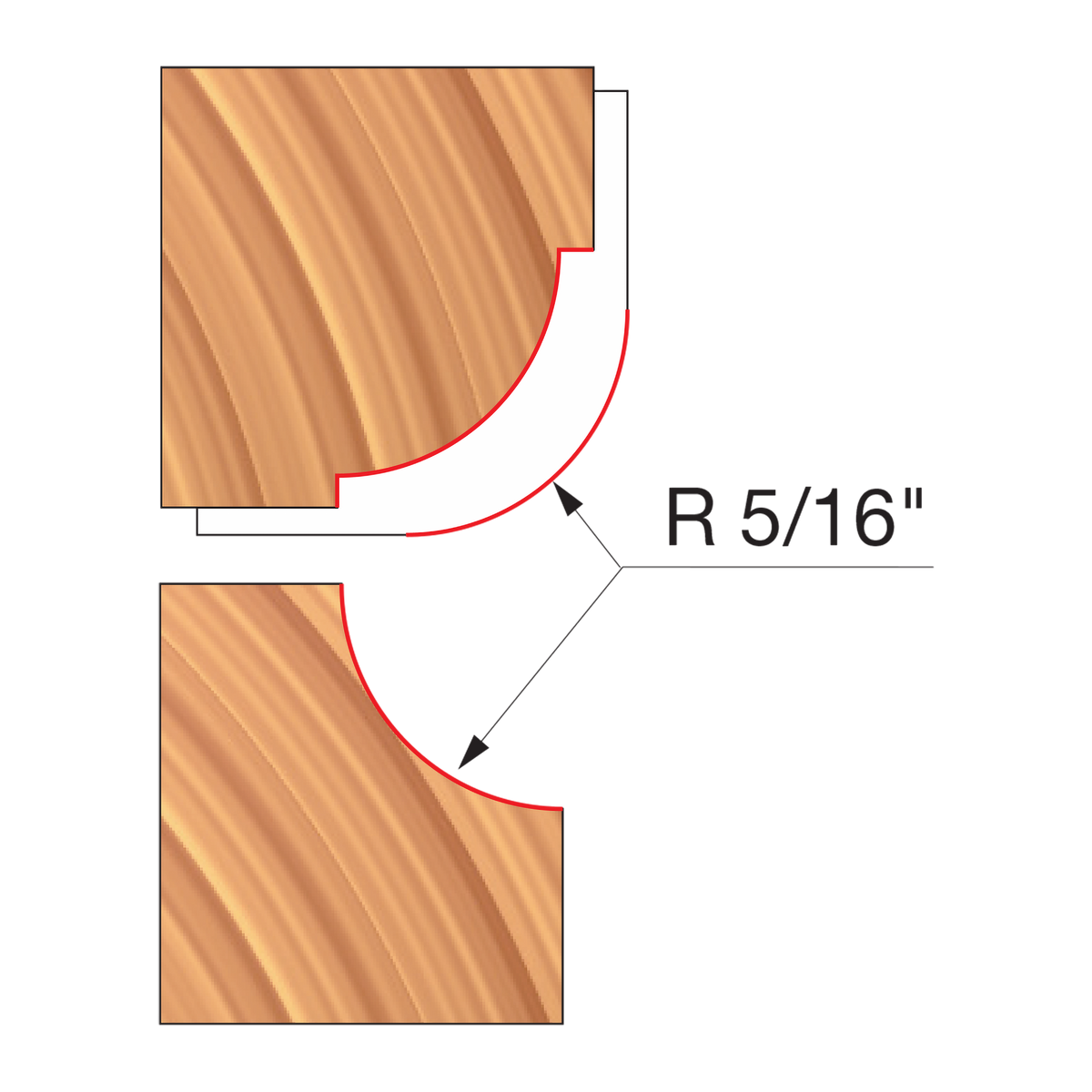 Freud UP133-IC 3-9/16" x 63/64" x 1-1/4" Combination Convex & Concave Cutters