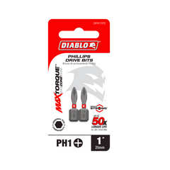 Diablo DPH11P2 1" #1 Phillips Drive Bits (2-Pack)