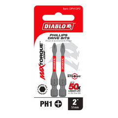 Diablo DPH12P2 2" #1 Phillips Drive Bit