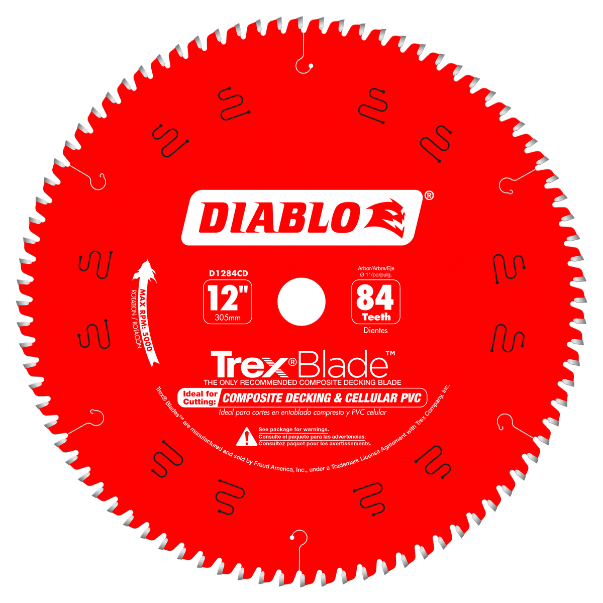 Diablo D1284CD 12" x 84-Teeth TrexBlade™ Saw Blade for Composites and Plastic