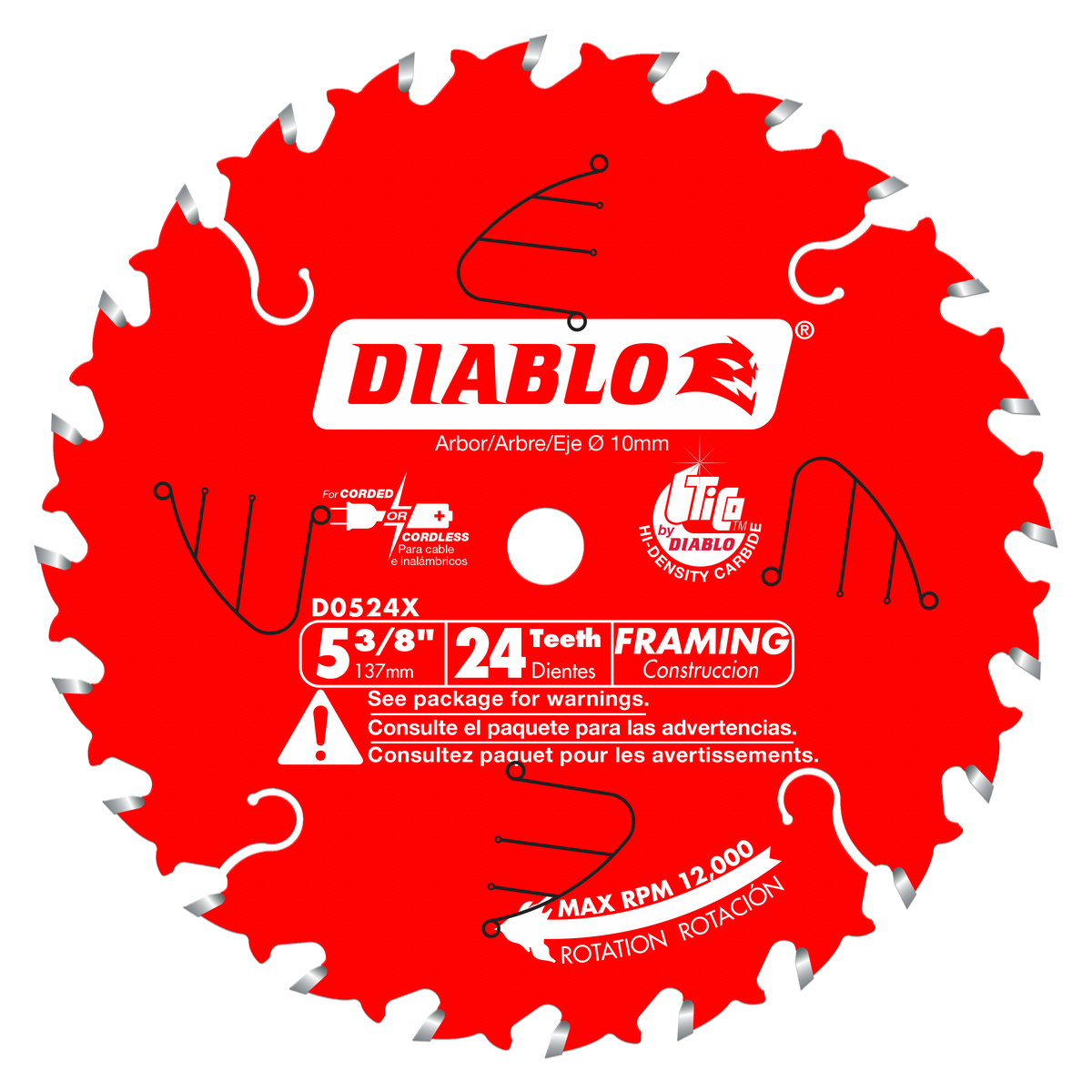 Diablo D0524X 5-3/8" x 24-Teeth Framing Saw Blade for Wood