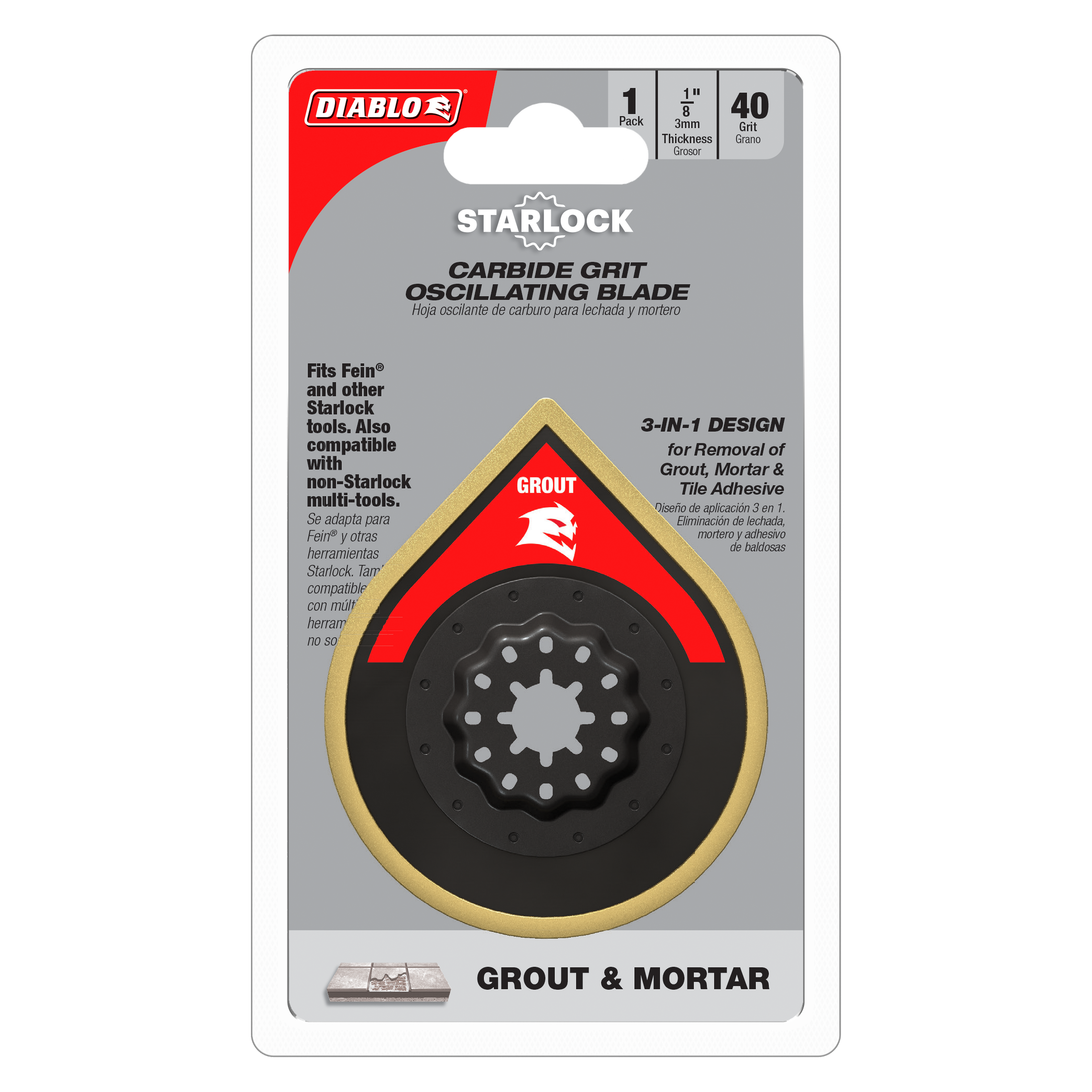 Diablo DOSCGX 2-3/4" Starlock Carbide Grit Oscillating Sanding Blade for Grout and Mortar