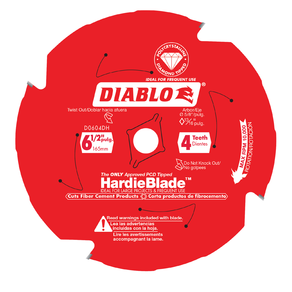 Diablo D0604DH 6-1/2" x 4-Teeth HardieBlade™ Saw Blade for Fiber Cement