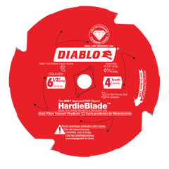 Diablo D0604DH 6-1/2" x 4-Teeth HardieBlade™ Saw Blade for Fiber Cement