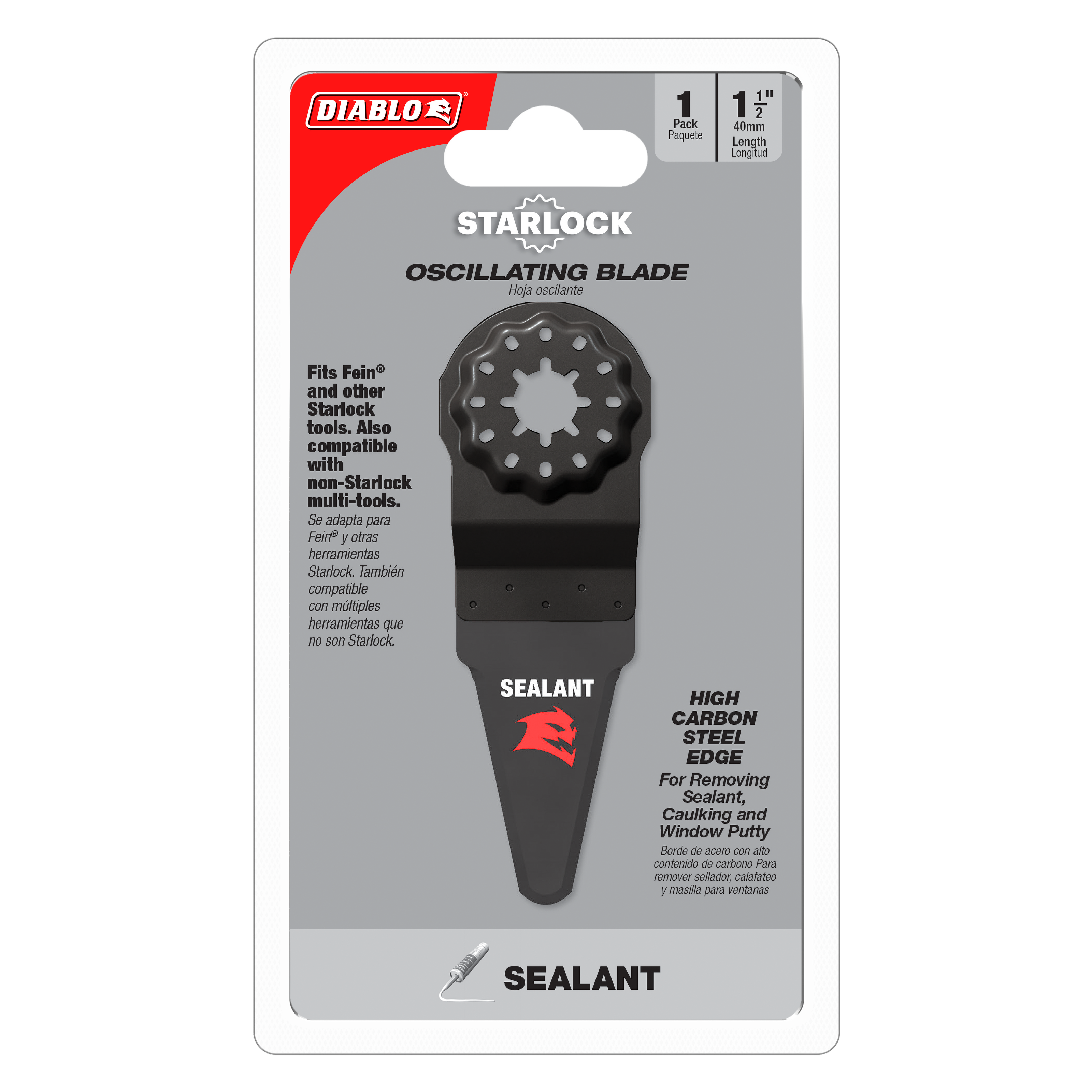 Diablo DOSSEAL 1-1/2" Starlock High Carbon Steel Oscillating Blade for Sealant Removal