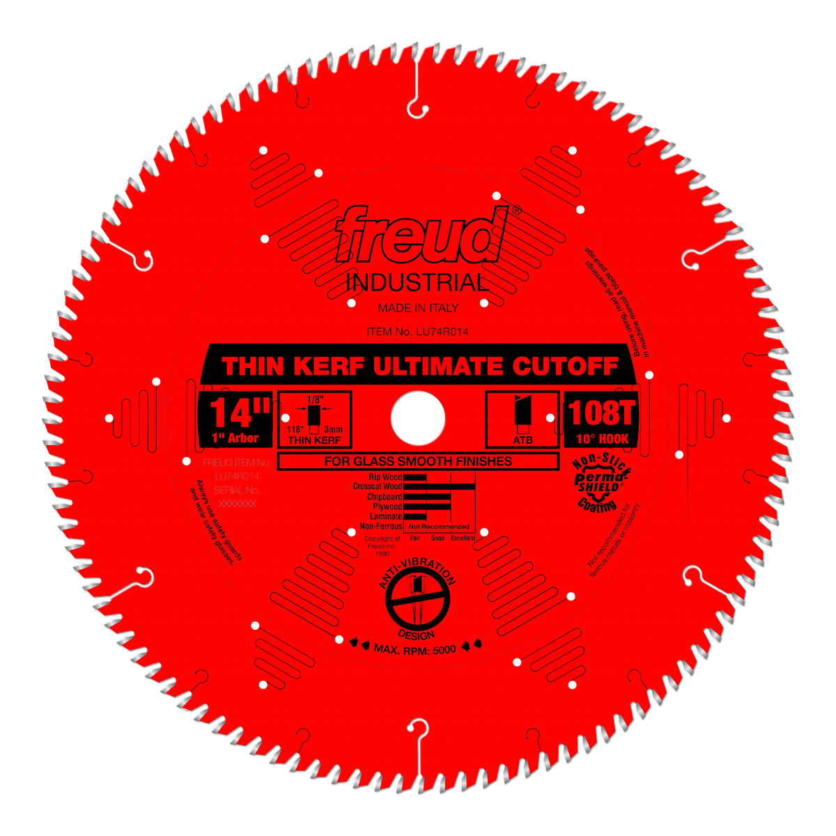 Freud LU74R014 14" Thin Kerf Ultimate High Production Cut-Off Saw Blade