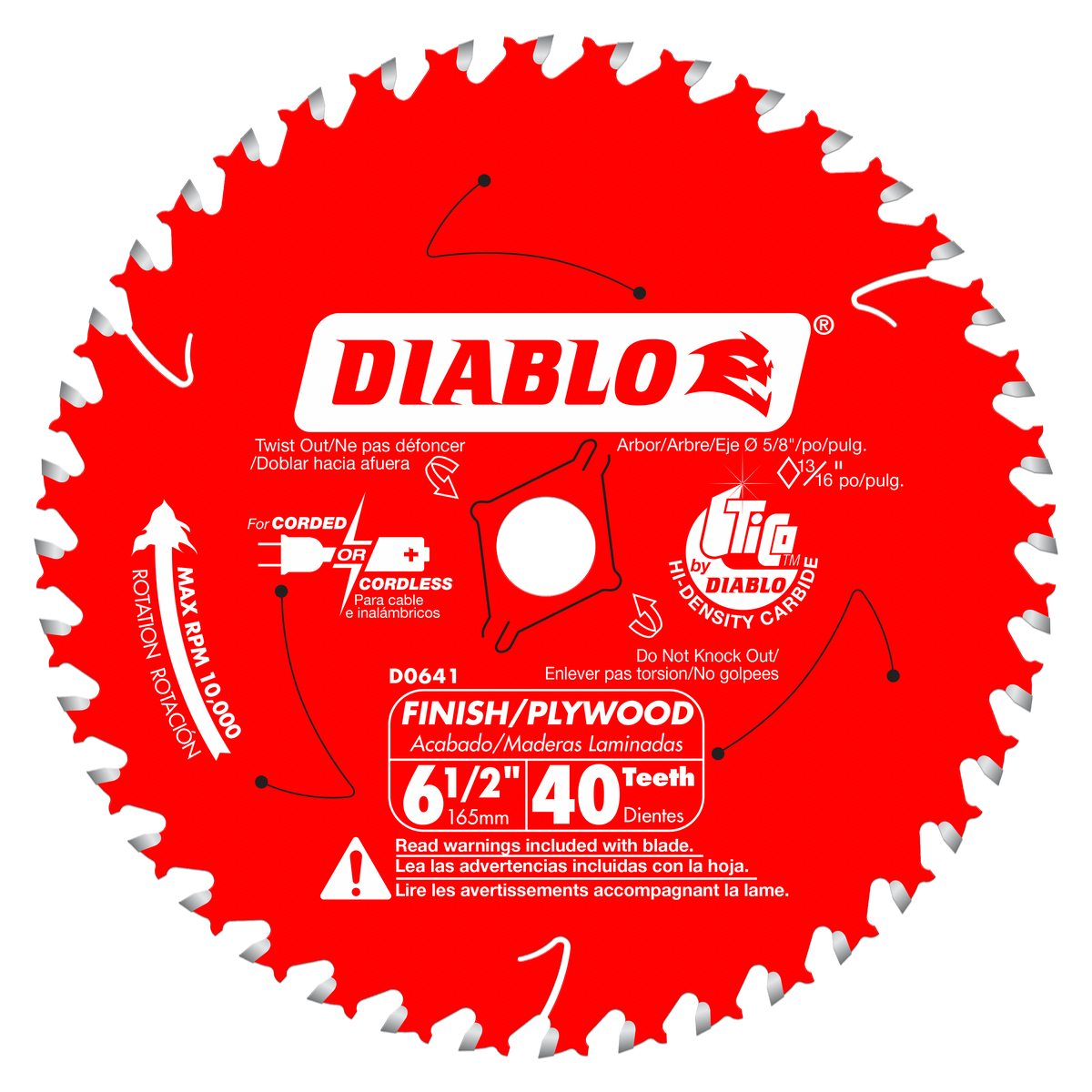 Diablo D0641A 6-1/2" x 40-Teeth Finish Trim Saw Blade for Wood