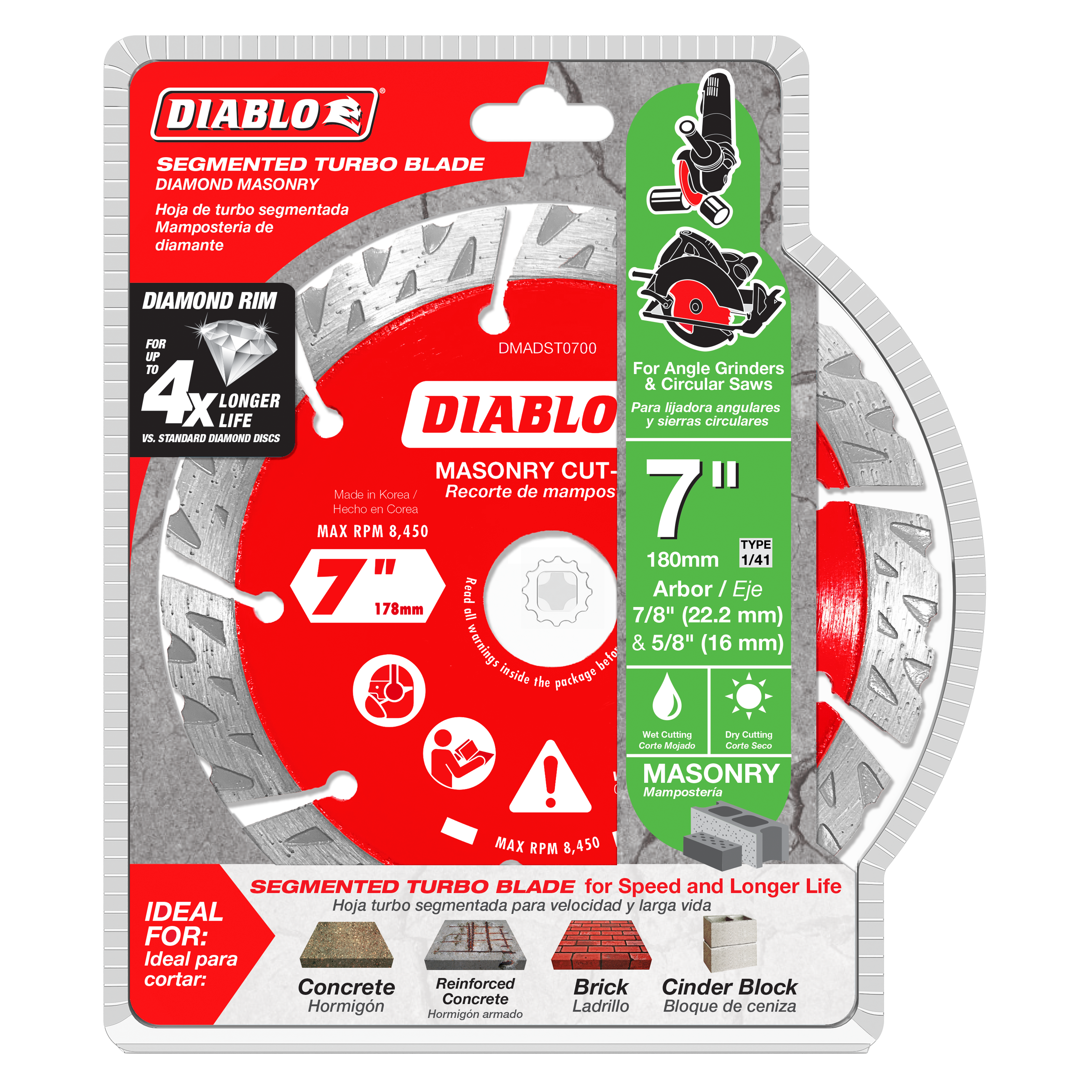 Diablo DMADST0700 7" Diamond Segmented Masonry Cut-Off Blade