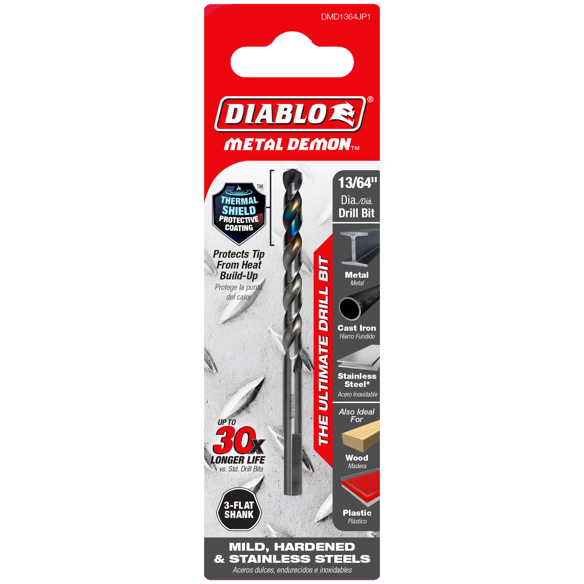 Diablo DMD1364JP1 13/64" Metal Demon™ Drill Bit for Mild, Hardened and Stainless Steels