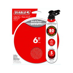 Diablo DCD060080P05G 6" 80-Grit StickFast™ ROS Sanding Discs (5-Pack)