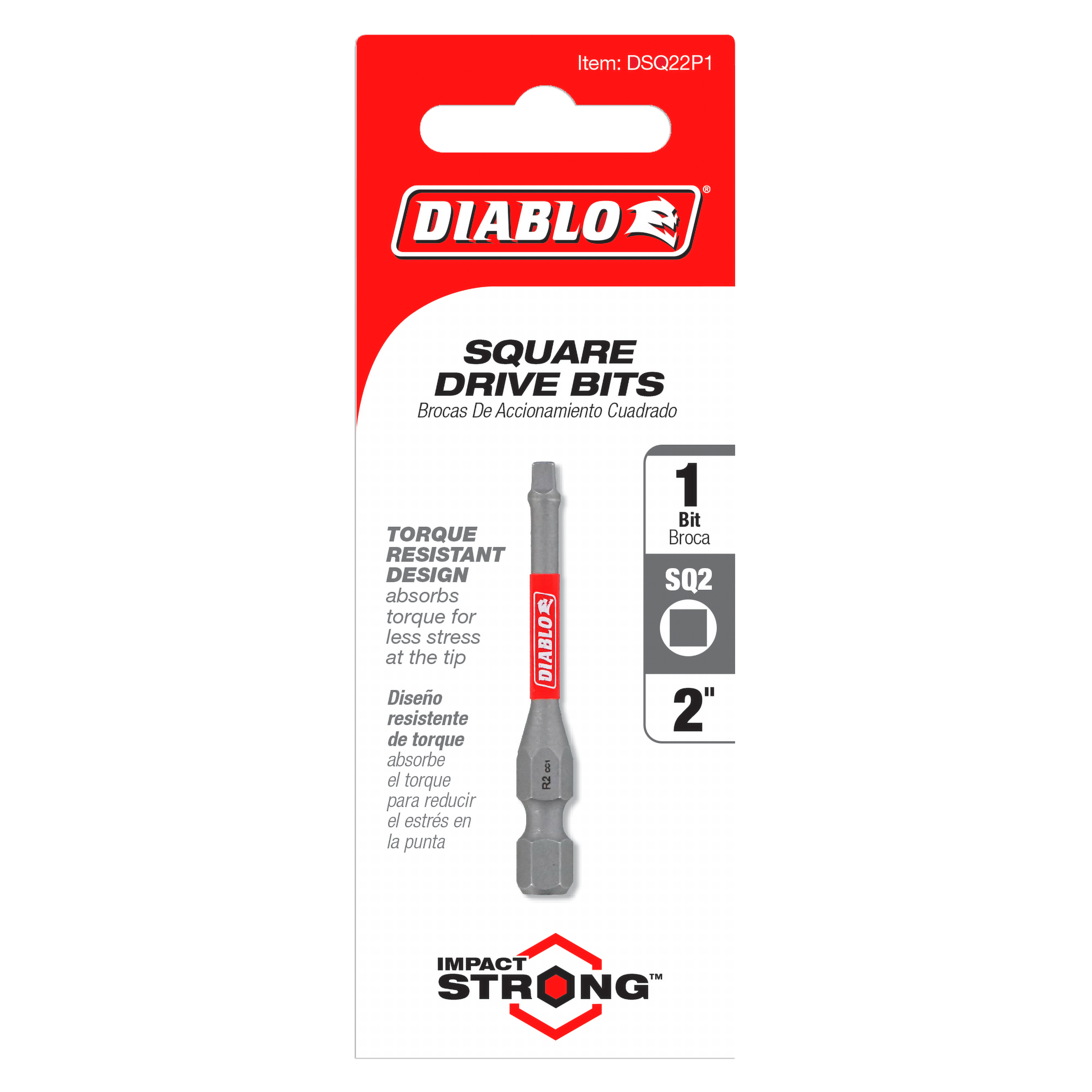 Diablo DSQ22P1 2"#2 Square Drive Bit