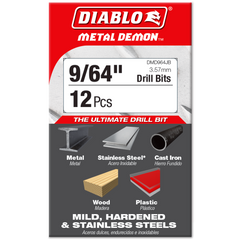 Diablo DMD964JB 9/64" Metal Demon™Drill Bits for Mild, Hardened and Stainless Steels