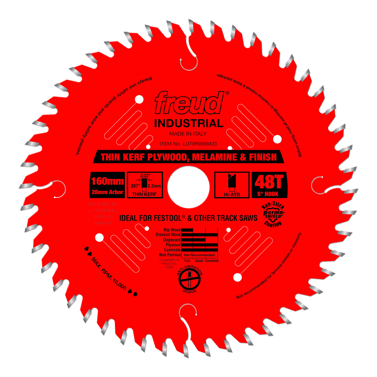 Freud LU79R006M20 160mm Thin Kerf Ultimate Plywood & Melamine Blade