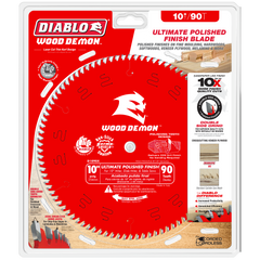 Diablo D1090X 10" x 90-Teeth Ultimate Polished Finish Saw Blade for Wood