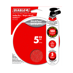 Diablo DCD050180P05G 5" 180-Grit StickFast™ ROS Sanding Discs (5-Pack)