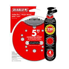 Diablo DCD050220H04G 5" 220-Grit Hook & Lock™ ROS Sanding Discs (4-Pack)