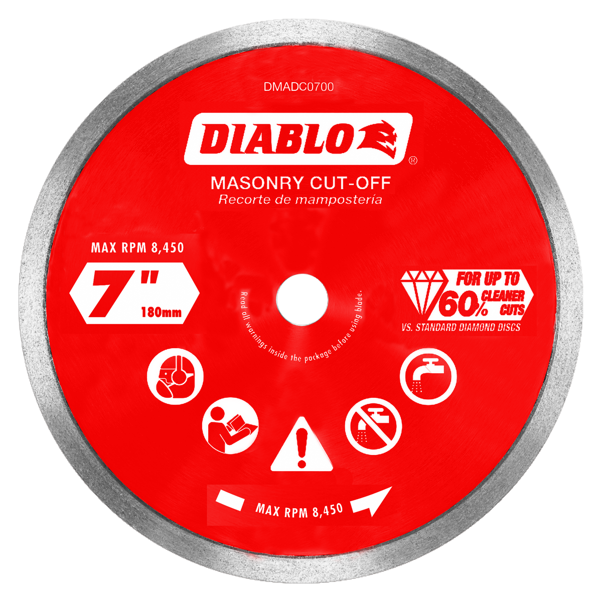 Diablo DMADC0700 7" Diamond Continuous Rim Masonry Cut-Off Disc