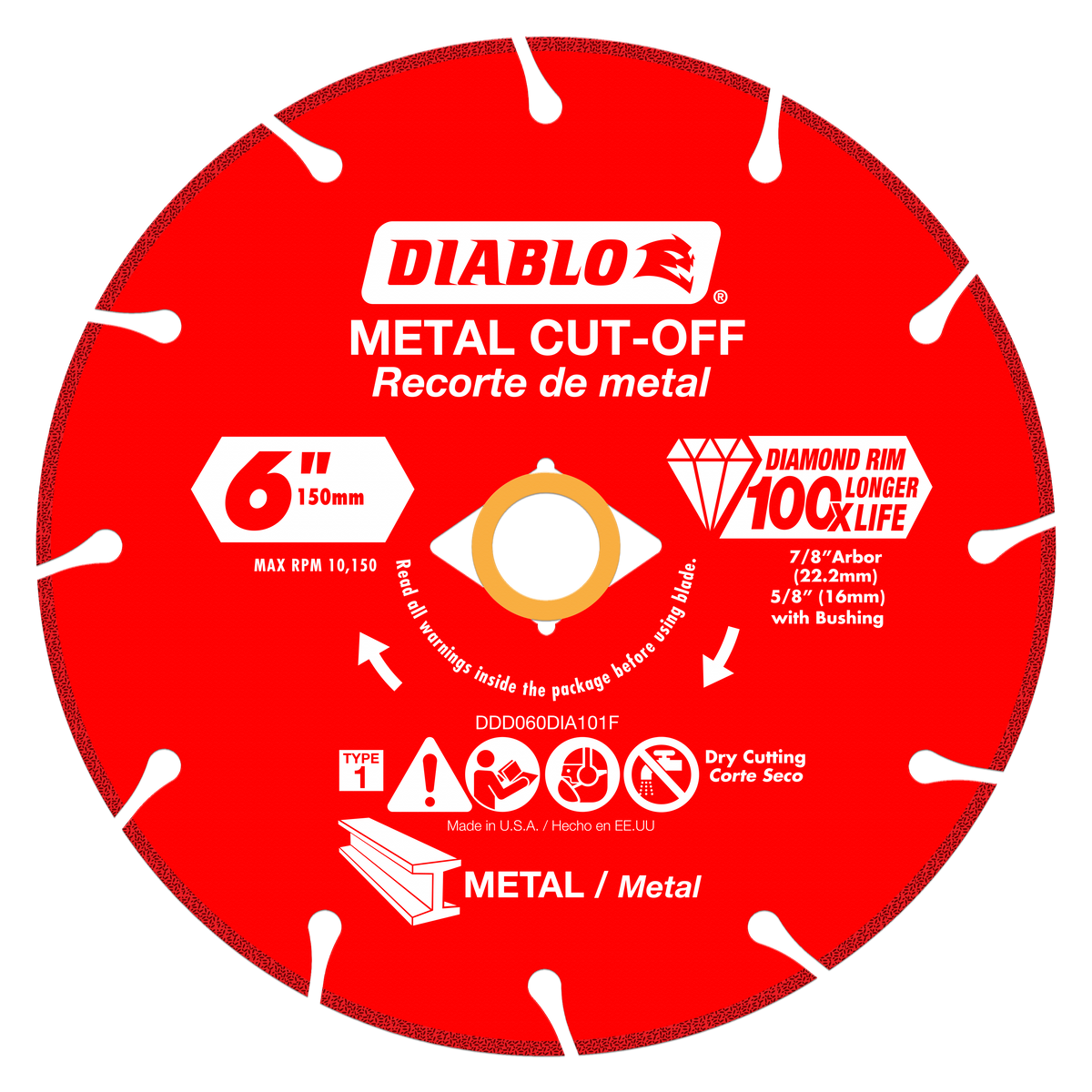 Diablo DDD060DIA101F 6" Diamond Metal Cut-Off Disc