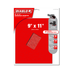 Diablo DCS911ASTS06G 9" x 11" Assorted Sanding Sheets (6-Piece)