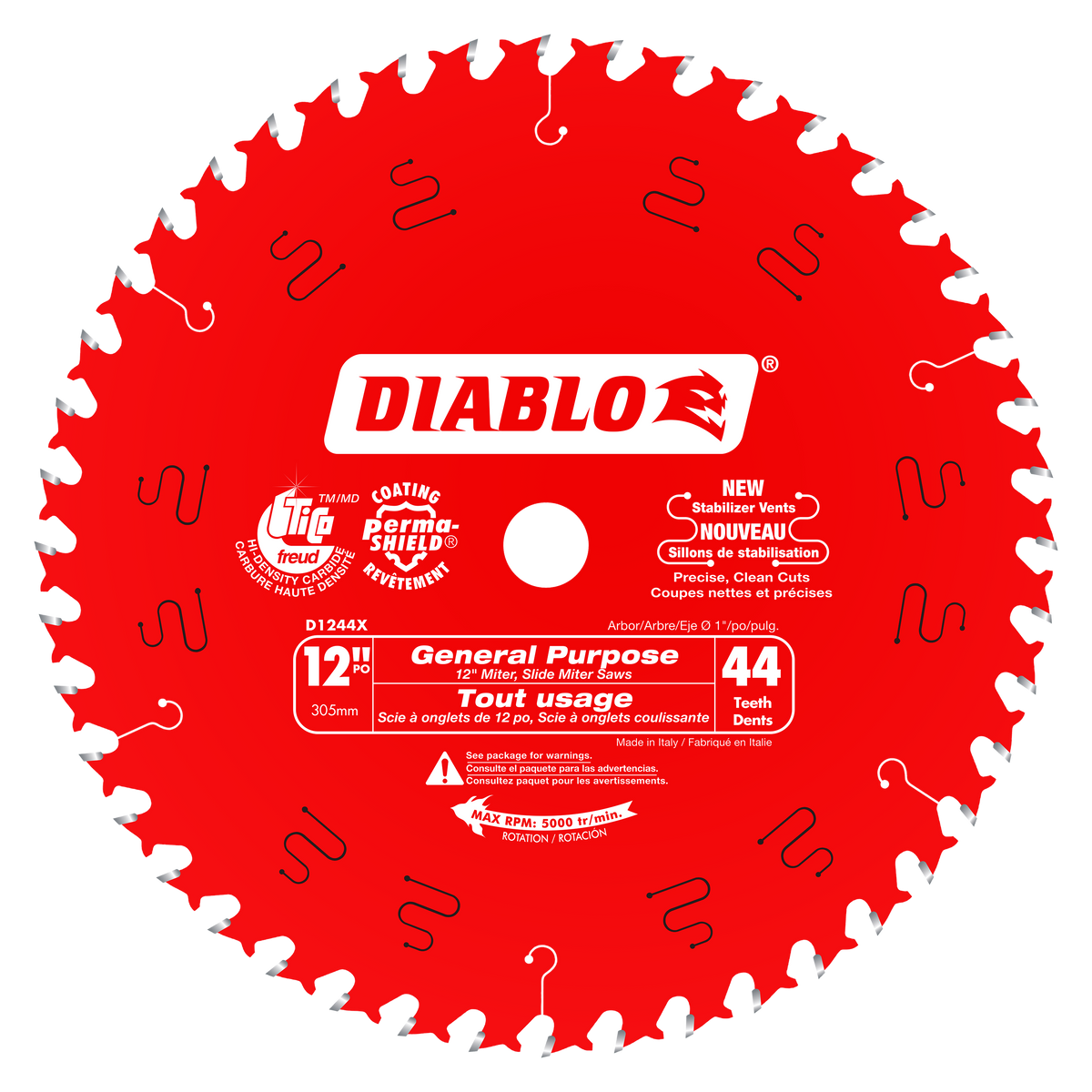 Diablo D1244X 12" x 44-Teeth General Purpose Saw Blade for Wood