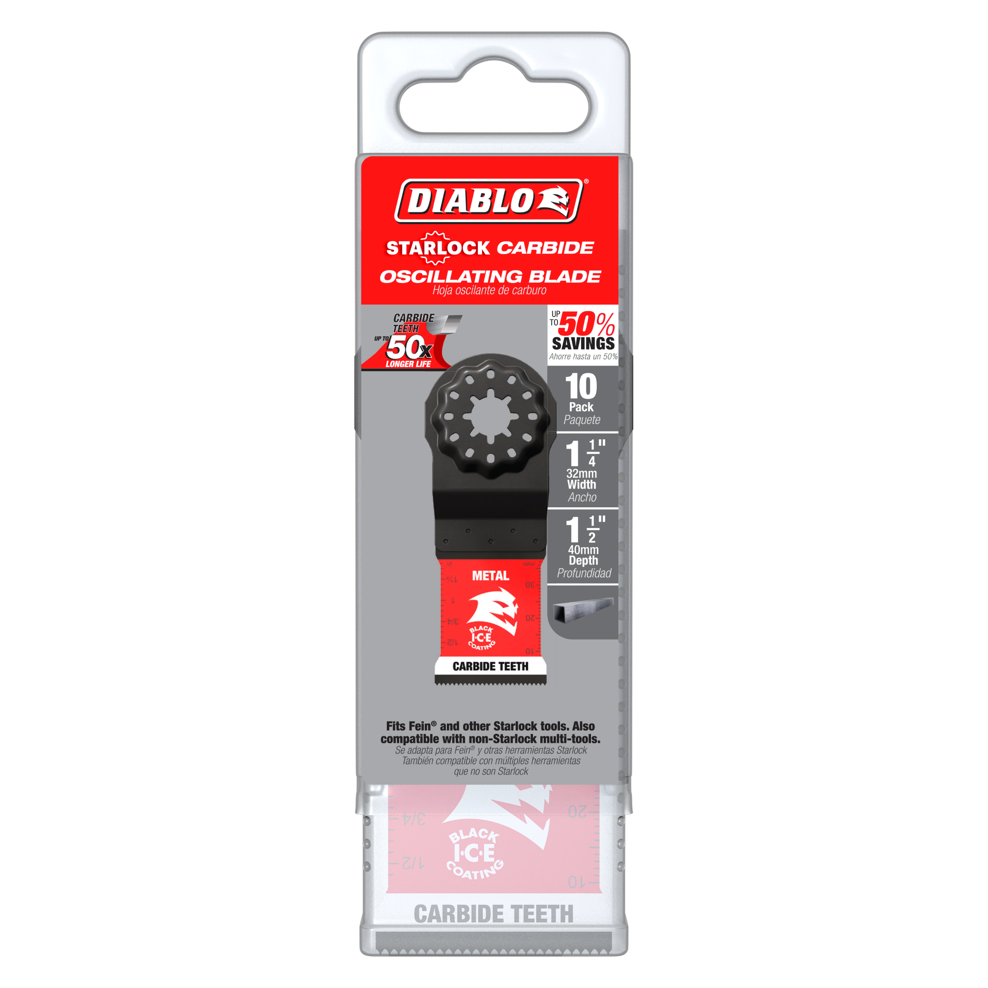 Diablo DOS125CF10 1-1/4" AMPED™ Steel Demon™ Starlock Carbide Teeth Oscillating Blades for Metal (10-Pack)