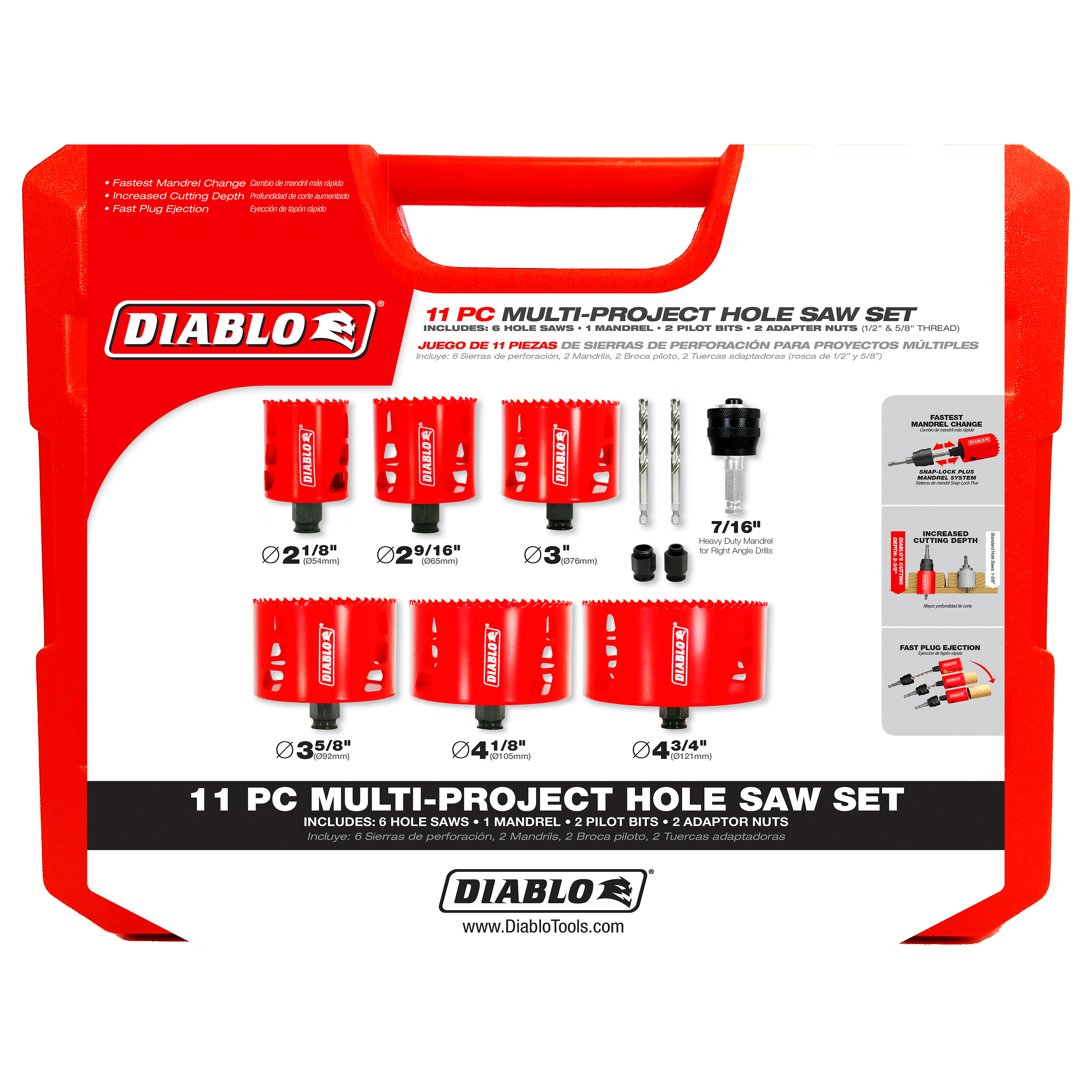 Diablo DHS11SLD 11 pc Bi-Metal Hole Saw Set