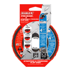 Diablo DCX045MEDX01F Diablo Steel Demon™ 4-1/2" Medium Grit Stripping and Finishing Flap Disc for X-LOCK™ and 7/8" Arbor Angle Grinders