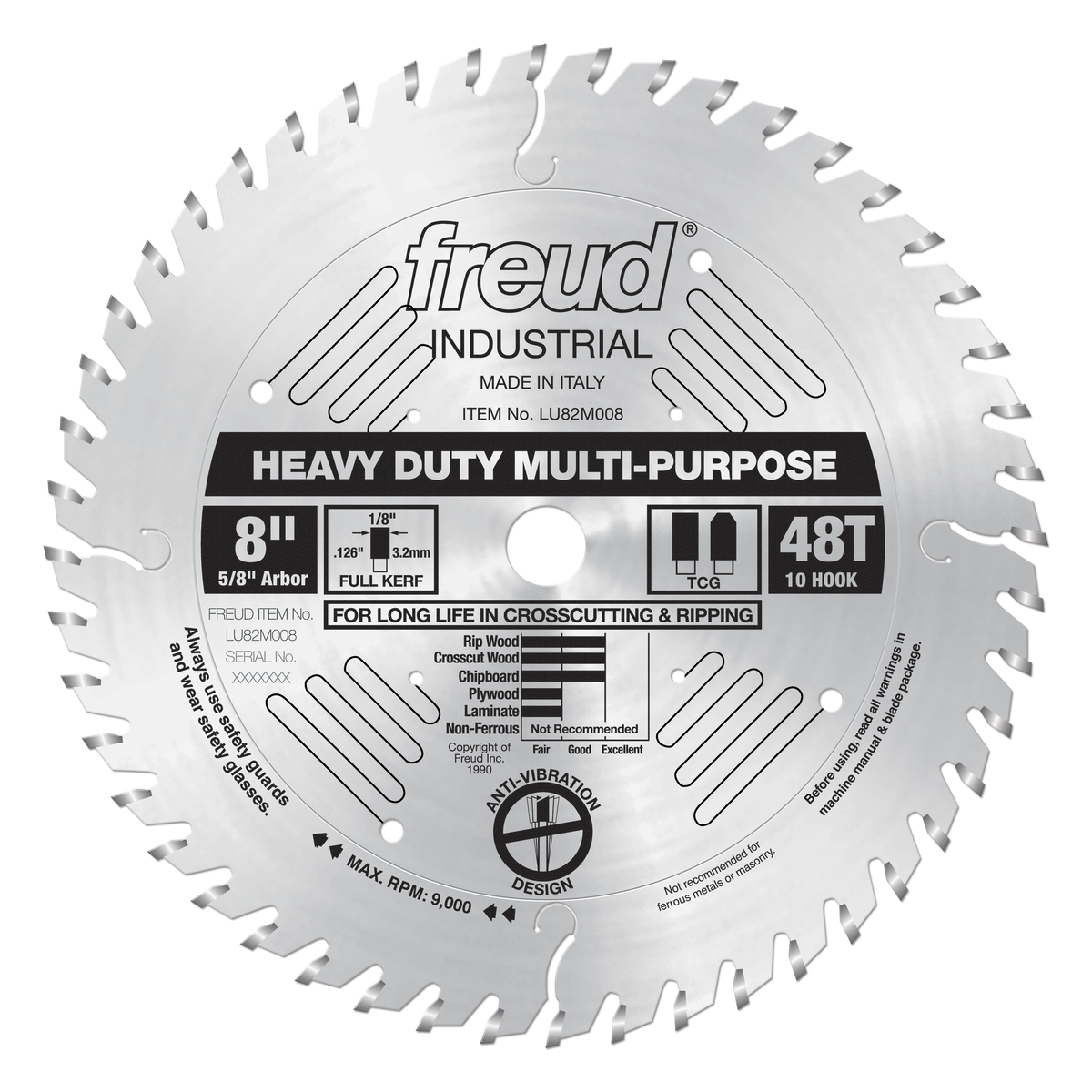 Freud LU82M008 8" Heavy Duty Multi-Purpose Blade