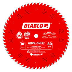 Diablo D1080X 10" x 80-Teeth Ultra Finish Saw Blade for Wood