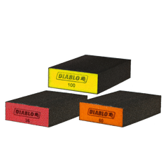 Diablo DFBBLOCAST03G 4" x 2-1/2" x 1" Assorted Flat Edge Sanding Sponges (3-Piece)