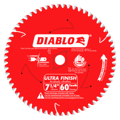 Diablo D0760A 7-1/4" x 60-Teeth Ultra Finish Carbide Saw Blade for Wood